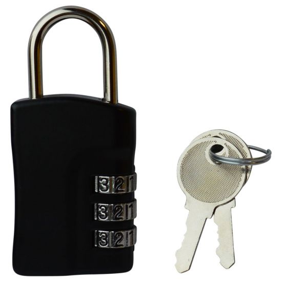 ASEC Open Shackle Recodable Combination Padlock 3 Wheel - Click Image to Close