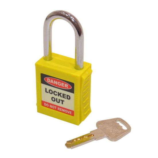 ASEC Safety Lockout Tagout Padlock Yellow - Click Image to Close