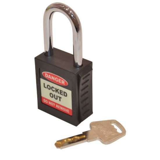 ASEC Safety Lockout Tagout Padlock Black - Click Image to Close