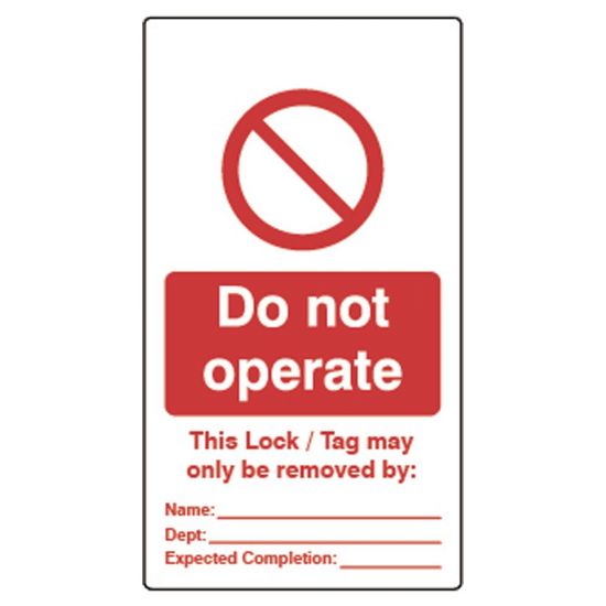 ASEC Double Sided Lockout Tagout Tags `Do Not Operate` Pack of 10 - Click Image to Close