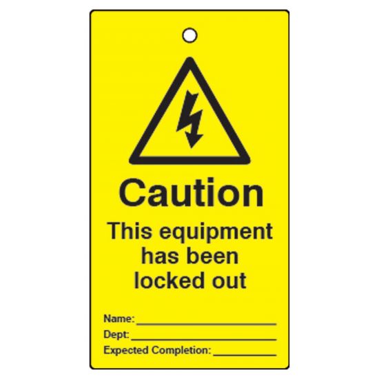 ASEC Lockout Tagout Tags `This Equipment Has Been Locked Out` Pack of 10 Pack of 10 - Click Image to Close