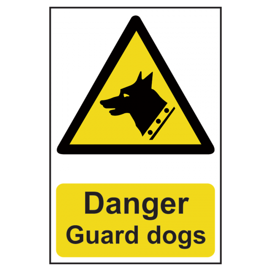ASEC `Danger: Guard Dogs` Sign 200mm x 300mm 200mm x 300mm - Click Image to Close