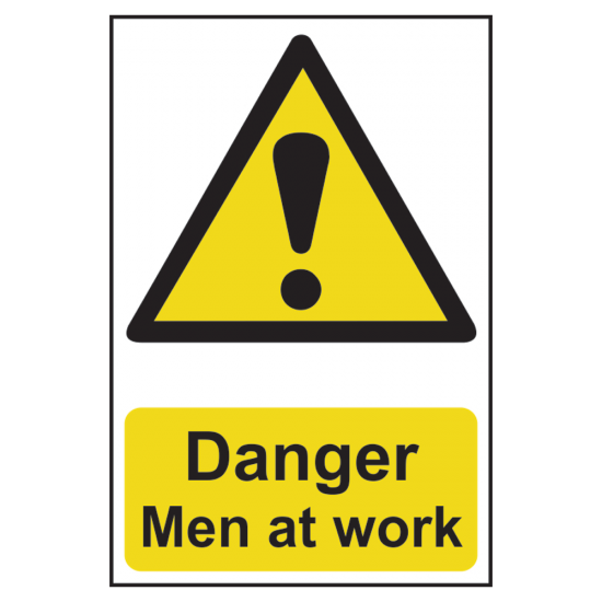 ASEC `Danger: Men at Work` Sign 200mm x 300mm 200mm x 300mm - Click Image to Close