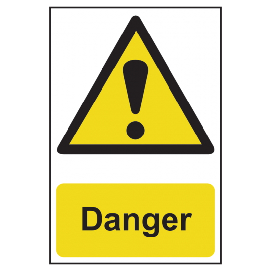 ASEC Danger Warning Sign PVC 200mm x 300mm 200mm x 300mm - Click Image to Close