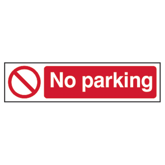ASEC `No Parking` Sign 200mm x 50mm 200mm x 50mm - Click Image to Close