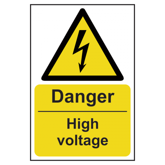 ASEC `Danger: High Voltage` Sign 200mm x 300mm 200mm x 300mm - Click Image to Close