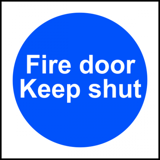 ASEC `Fire door Keep shut` Sign 100mm x 100mm 100mm x 100mm - Click Image to Close
