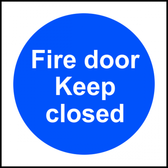 ASEC `Fire door Keep closed` Sign 100mm x 100mm 100mm x 100mm - Click Image to Close