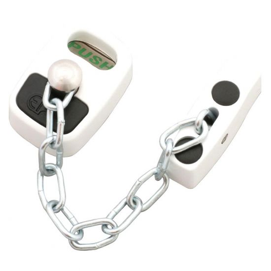 ASEC Door Chain with Fixing Kit White - Click Image to Close