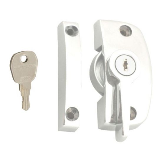 ASEC Window Pivot Lock White Locking With 11.5mm Keep - Click Image to Close
