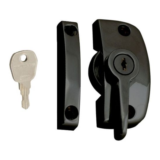 ASEC Window Pivot Lock Black Locking With 11.5mm Keep - Click Image to Close