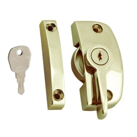 ASEC Window Pivot Lock Gold Locking With 11.5mm Keep - Click Image to Close