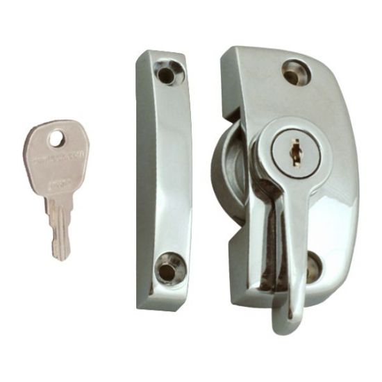 ASEC Window Pivot Lock Brushed Silver Locking With 11.5mm Keep - Click Image to Close