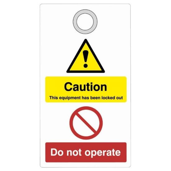 ASEC Double Sided Lockout Tagout Tags `Caution - Do Not Operate` 75mm - Click Image to Close