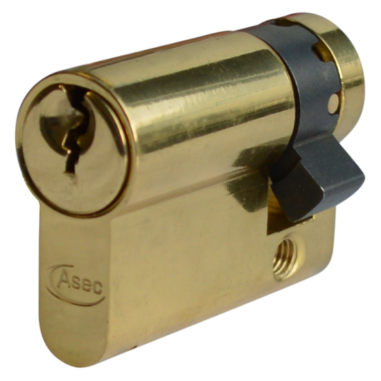 Asec Euro Half Cylinder With Adjustable Cam - 5 Pin 45mm (35/10) PB - Click Image to Close