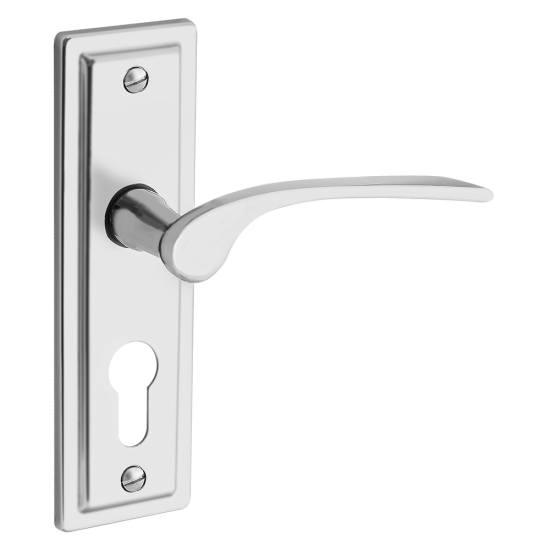 ASEC URBAN New York Euro Lever on Plate Door Furniture Satin Nickel (Visi) - Click Image to Close