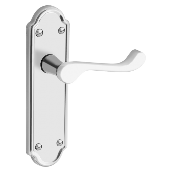 ASEC URBAN San Francisco Lever on Plate Latch Door Furniture Satin Nickel (Visi) - Click Image to Close