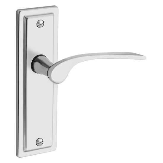 ASEC URBAN New York Lever on Plate Latch Door Furniture Satin Nickel (Visi) - Click Image to Close