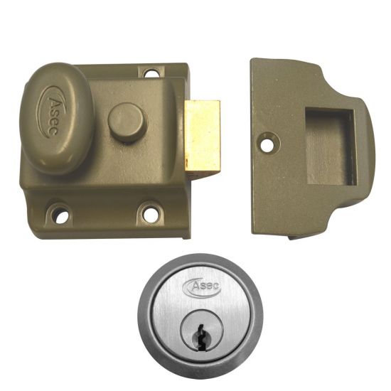 ASEC Traditional Non-Deadlocking Nightlatch 40mm GRN with SC Cylinder Boxed - Click Image to Close