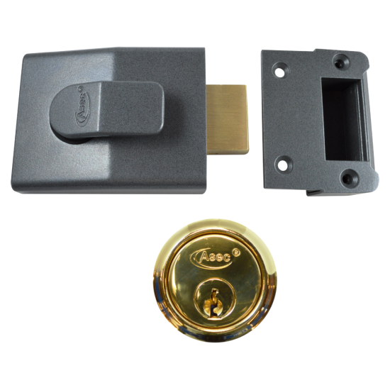 ASEC AS11 Deadbolt Nightlatch 60mm DMG Case with PB Cylinder Boxed - Click Image to Close