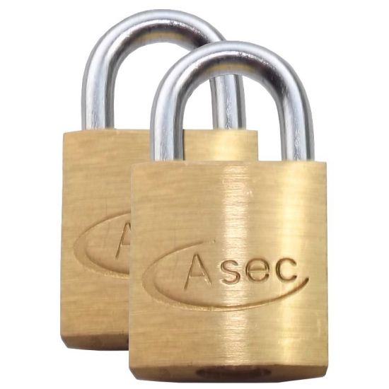 ASEC KA Open Shackle Brass Padlock 20mm KA Pair Visi - Click Image to Close