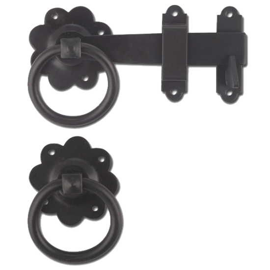 ASEC Ring Gate Latch Black - Click Image to Close
