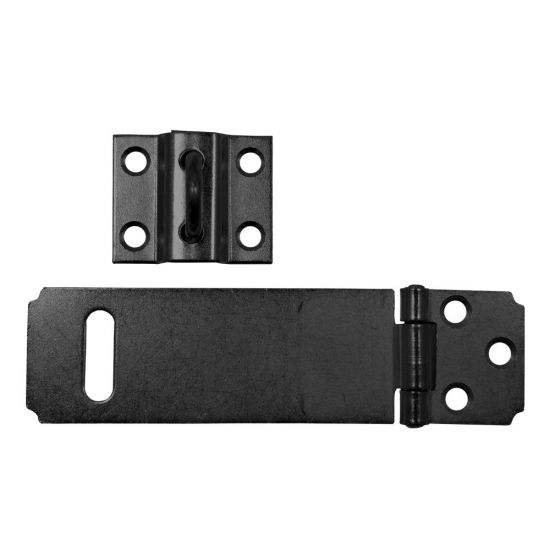 ASEC Safety Hasp & Staple Black - 115mm - Click Image to Close