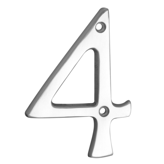 ASEC Metal Numerals 76mm CP `4` Visi - Click Image to Close