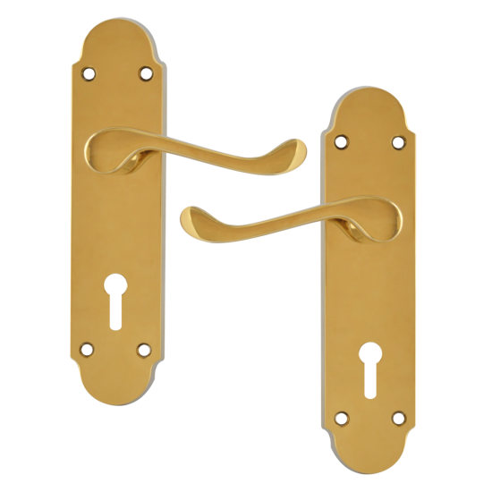 ASEC Oakley Plate Mounted Lever Furniture PB Lever Lock Visi - Click Image to Close