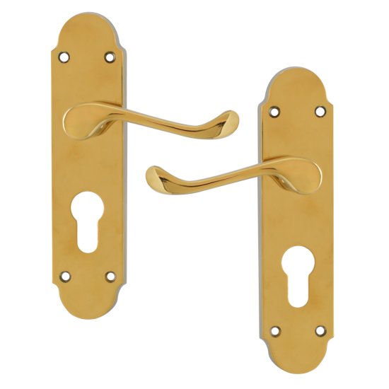 ASEC Oakley Plate Mounted Lever Furniture PB Euro Lever Lock Visi - Click Image to Close