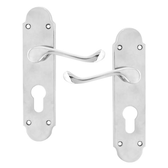 ASEC Oakley Plate Mounted Lever Furniture CP Euro Lever Lock Visi - Click Image to Close