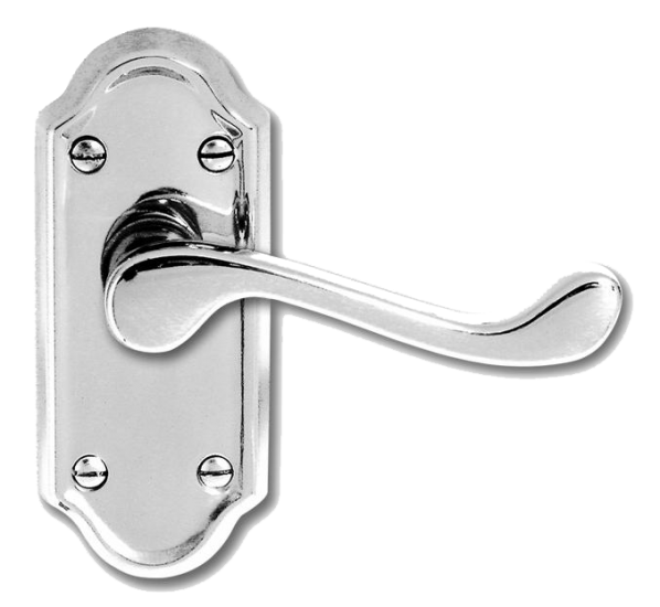 ASEC Ashstead Plate Mounted Lever Furniture CP Short Plate Lever Latch Visi - Click Image to Close