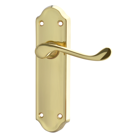 ASEC Ashstead Plate Mounted Lever Furniture PB Long Plate Lever Latch Visi - Click Image to Close