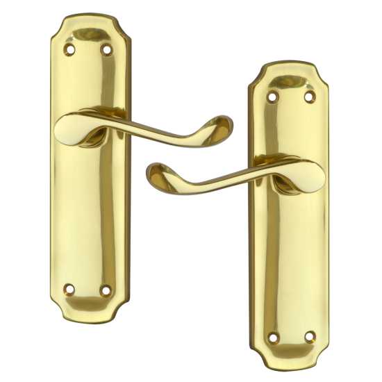 ASEC Birkdale Plate Mounted Lever Furniture PB Lever Latch Visi - Click Image to Close