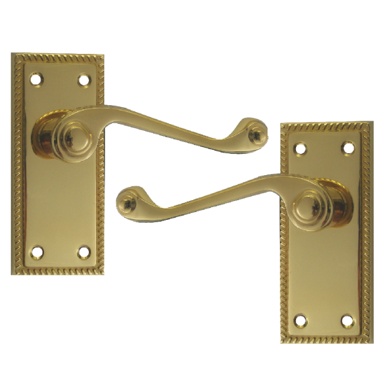 ASEC Georgian Plate Mounted Lever Furniture PB Lever Latch Boxed - Click Image to Close