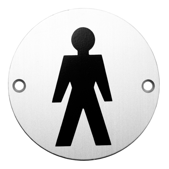ASEC Aluminium Metal Toilet Door Sign 76mm SAA `Male` - Click Image to Close
