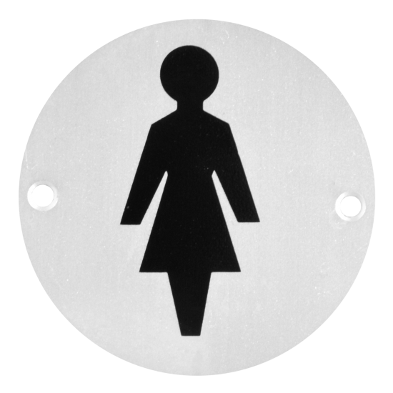 ASEC Aluminium Metal Toilet Door Sign 76mm SAA `Female` - Click Image to Close
