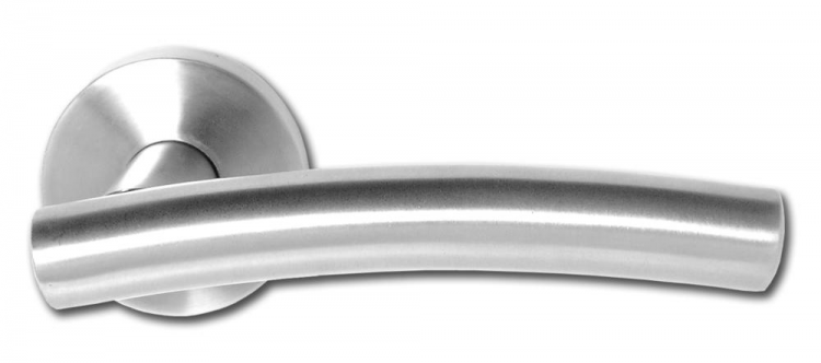 ASEC Stainless Steel Round Rose Lever Furniture SSS Curved - Click Image to Close