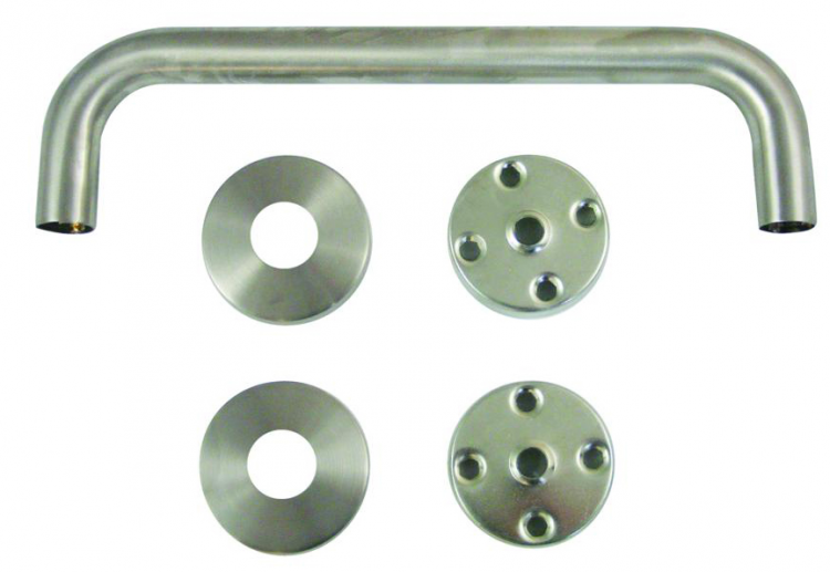ASEC Bolt Fix Round Rose Stainless Steel Pull Handle 225mm SS - Click Image to Close