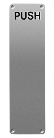 ASEC 75mm Wide Stainless Steel `Push` Finger Plate 300mm x 75mm `Push` - Click Image to Close