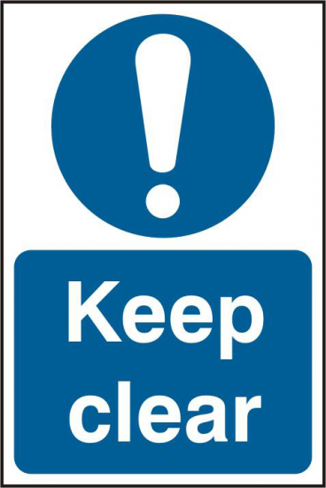 ASEC `Keep Clear` 200mm x 300mm PVC Self Adhesive Sign 1 Per Sheet - Click Image to Close