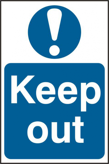 ASEC `Keep Out` 200mm x 300mm PVC Self Adhesive Sign 1 Per Sheet - Click Image to Close