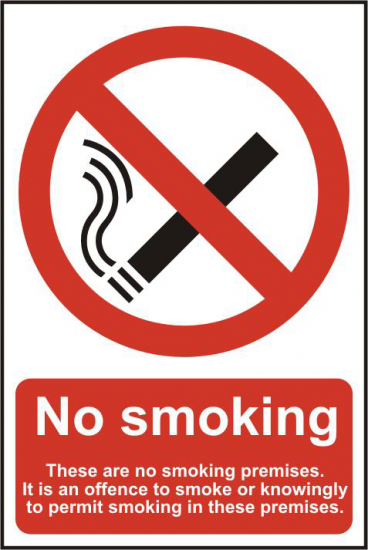 ASEC `No Smoking` 200mm x 300mm PVC Self Adhesive Sign Option 3 - Click Image to Close
