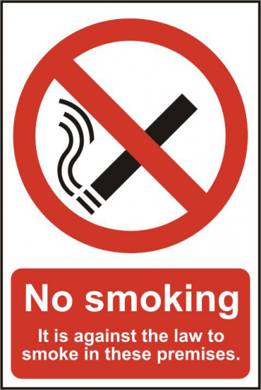 ASEC `No Smoking` 200mm x 300mm PVC Self Adhesive Sign Option 2 - Click Image to Close