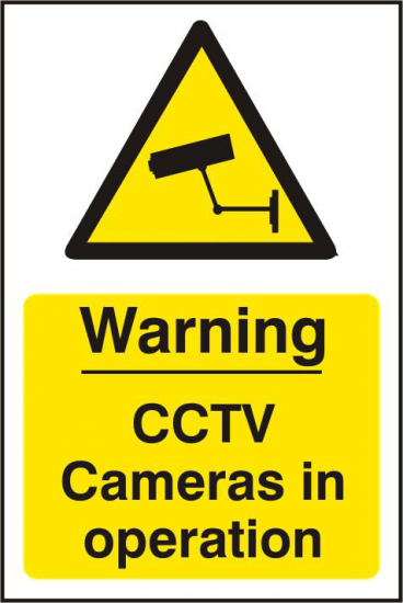 ASEC `Warning CCTV Cameras in Operation` 200mm x 300mm PVC Self Adhesive Sign 1 Per Sheet - Click Image to Close
