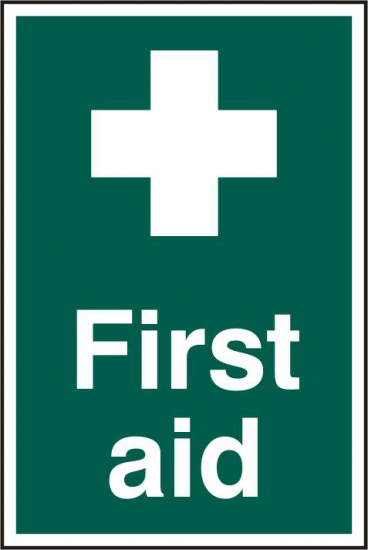 ASEC `First Aid` 200mm x 300mm PVC Self Adhesive Sign 1 Per Sheet - Click Image to Close