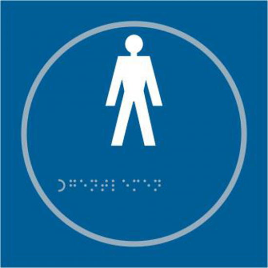 ASEC `Gents` 150mm x 150mm Taktyle (Braille) Self Adhesive Sign 1 Per Sheet - Click Image to Close