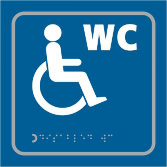 ASEC `Disabled` 150mm x 150mm Taktyle (Braille) Self Adhesive Sign 1 Per Sheet - Click Image to Close