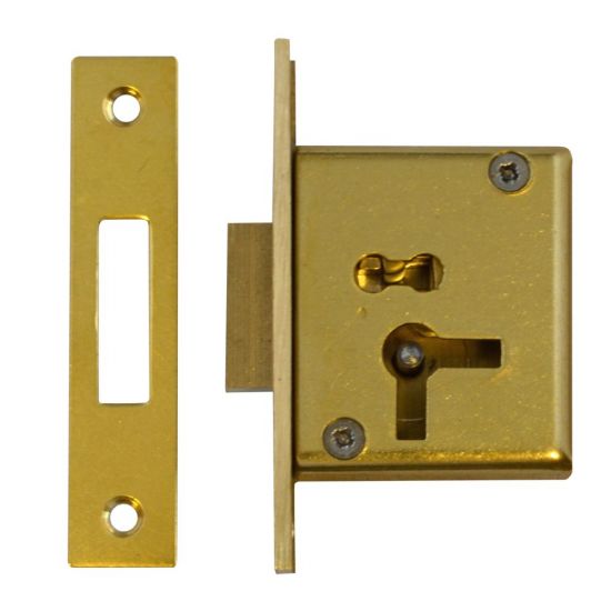ASEC 15 4 Lever Cut Cupboard Lock 64mm SB KD LH Visi - Click Image to Close