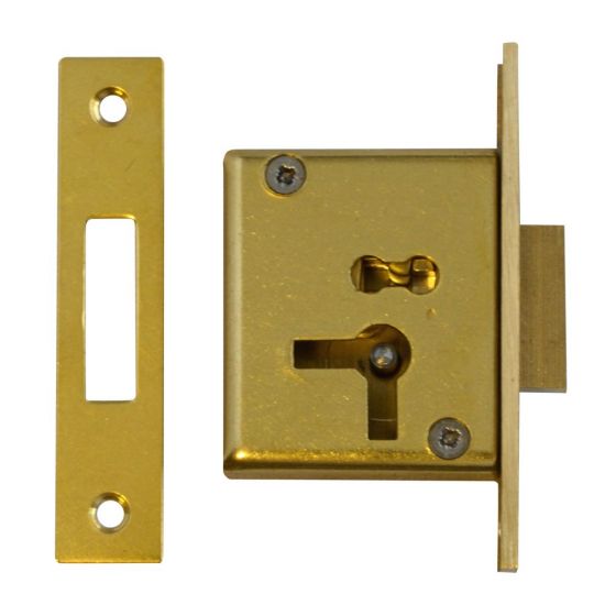 ASEC 15 4 Lever Cut Cupboard Lock 64mm SB KD RH Visi - Click Image to Close